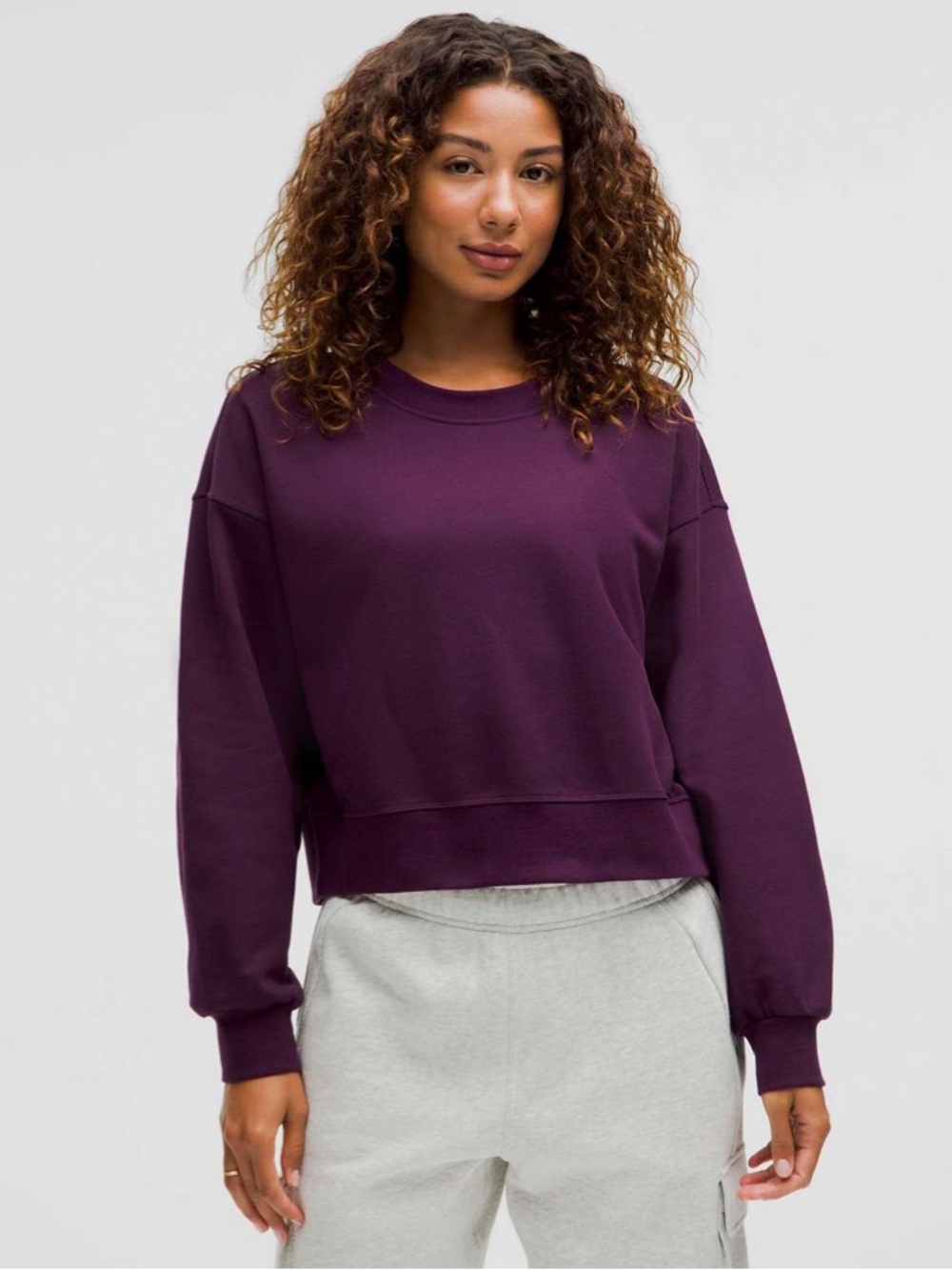 Lululemon Perfectly Oversized Cropped Crew *French Terry Dramatic Magenta Size 2